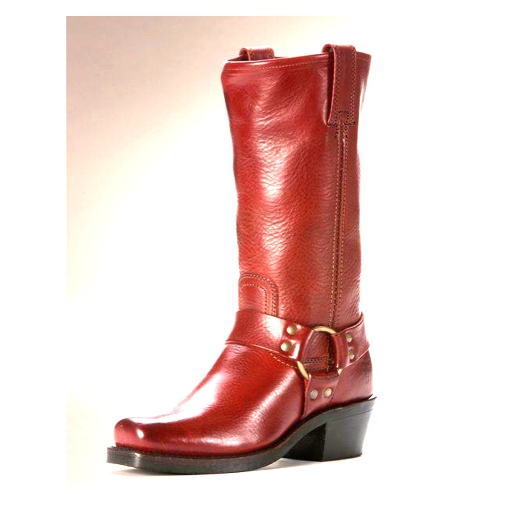 Burnt Red Frye Harness Boots Size 6.5/Med Height